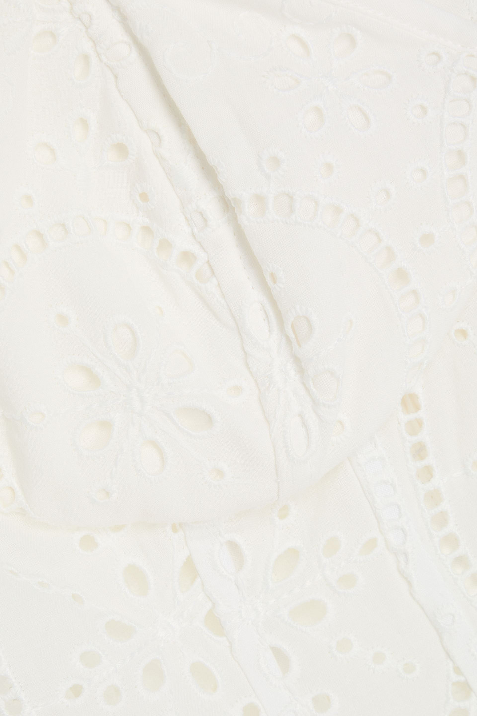 Charo Ruiz Lita Strapless Cropped Broderie Anglaise Cotton-blend Top In White