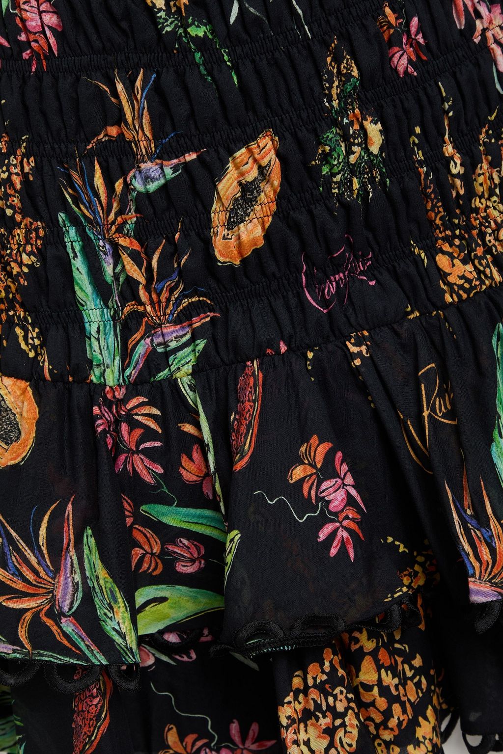CHARO RUIZ IBIZA Tiered printed cotton-voile mini skirt