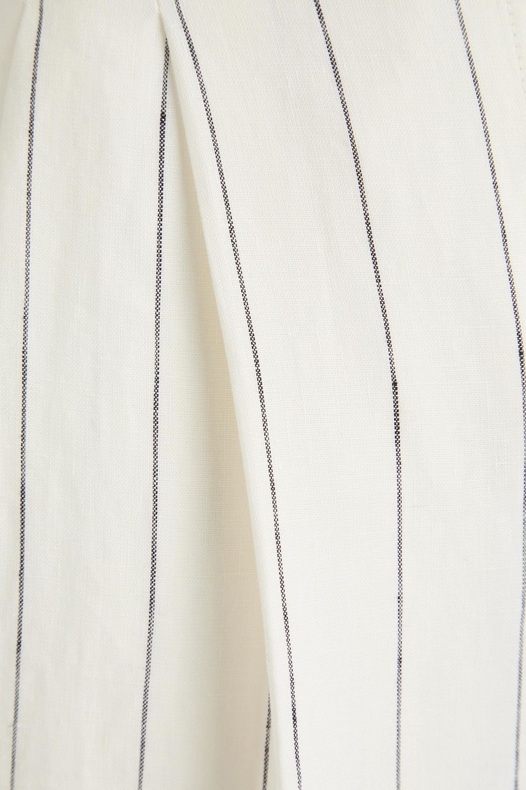 ANOTHER TOMORROW Pleated pinstriped linen wide-leg pants