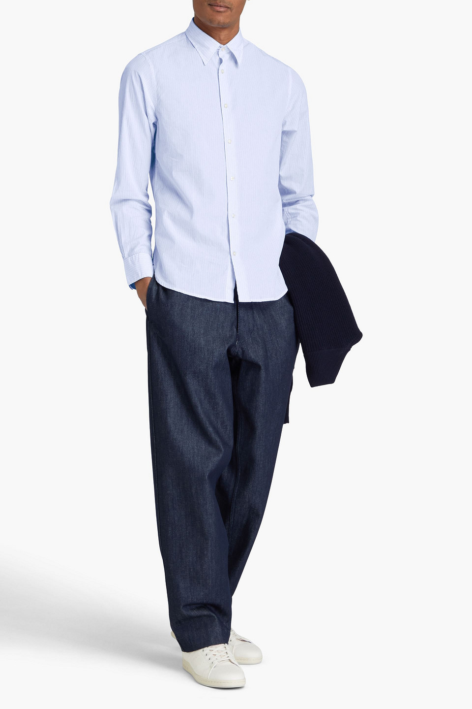 OFFICINE GENERALE GIACOMO STRIPED COTTON-POPLIN SHIRT
