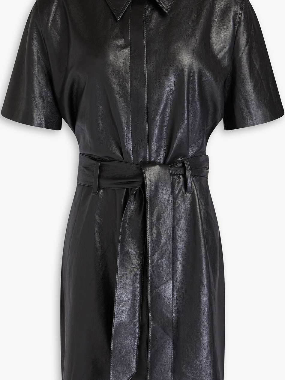 belted mini shirt dress
