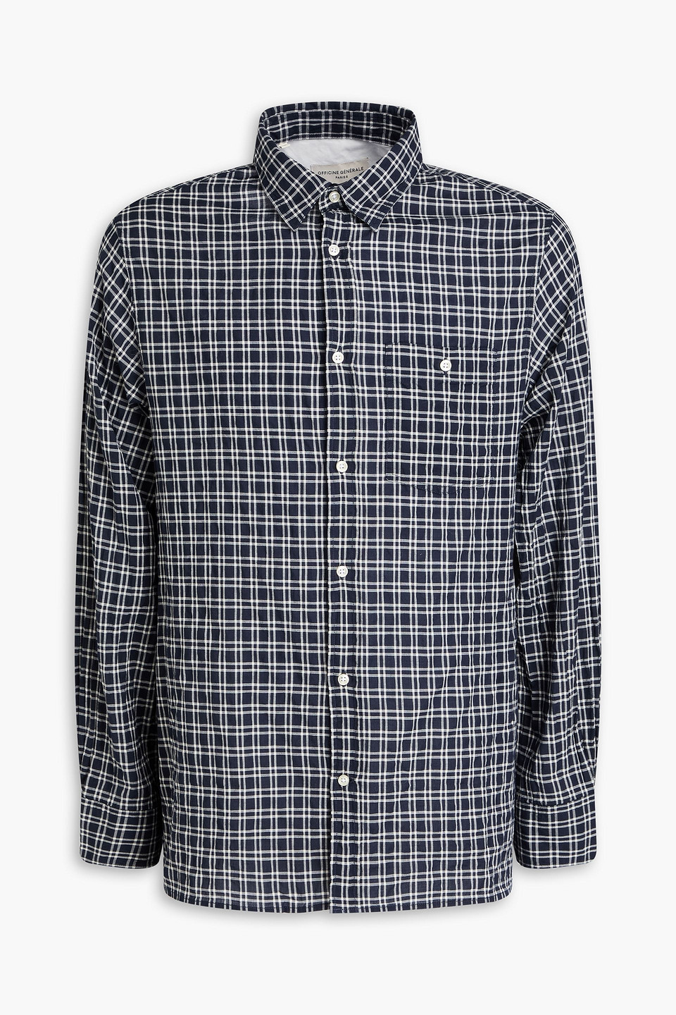 Officine Générale Alex gingham cotton-blend jacquard shirt
