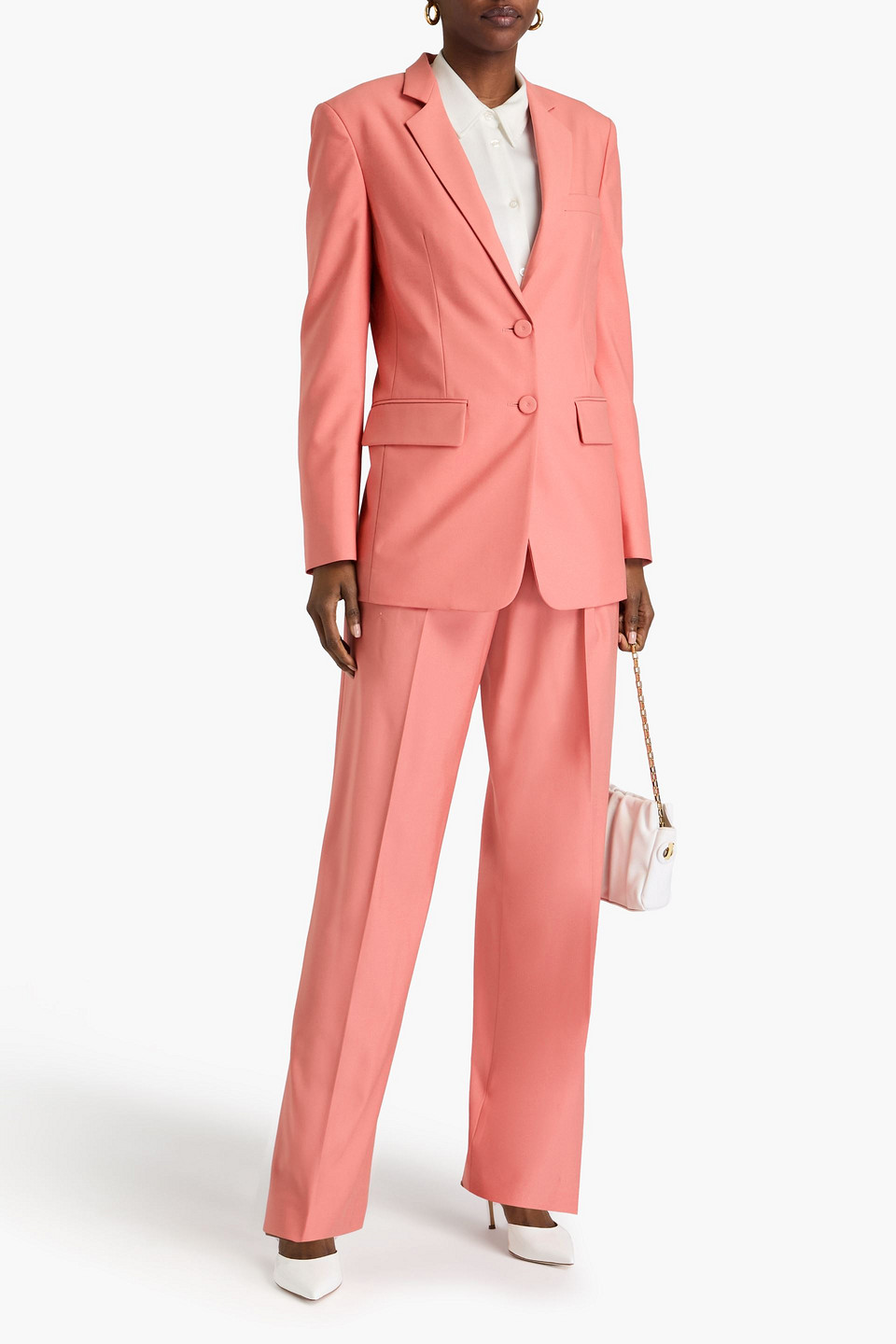 Another Tomorrow Oversized Blazer In Antique Rose