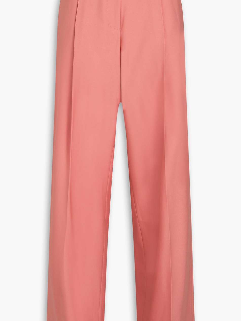 pleated wool-crepe wide-leg pants