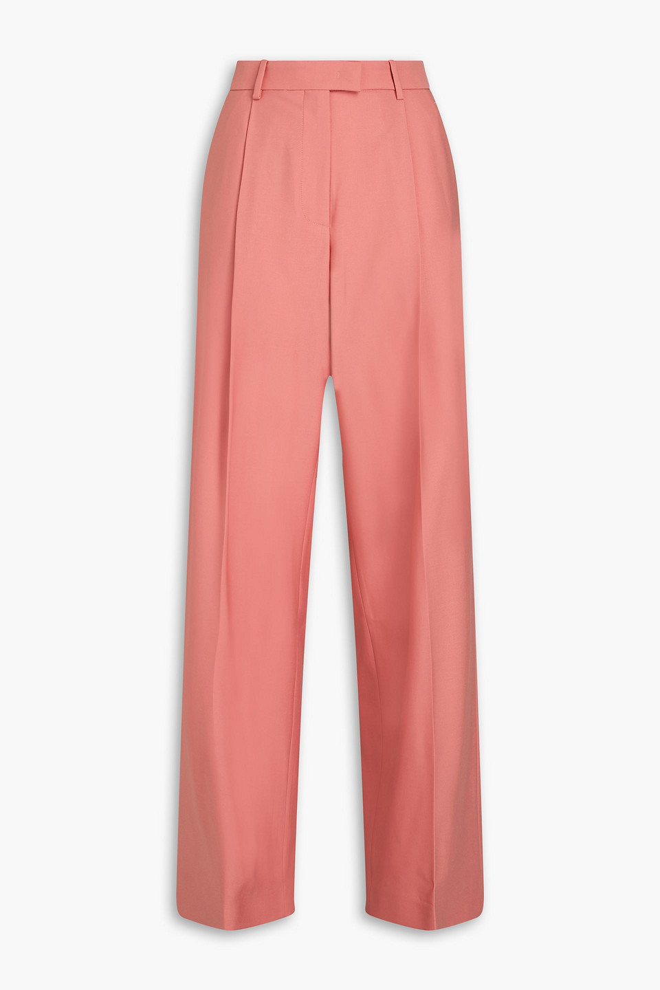 Pleated wool-crepe wide-leg pants