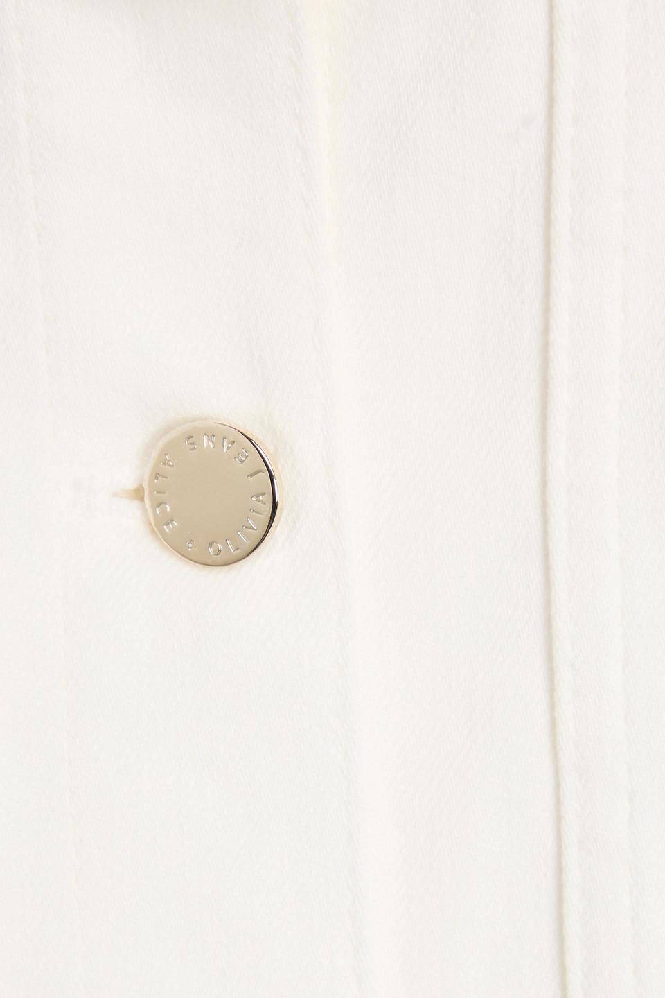 ALICE AND OLIVIA KENDALL DENIM HALTERNECK MINI DRESS