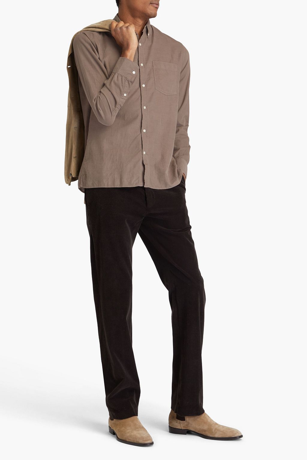 OFFICINE GÉNÉRALE コットン&リヨセル混コーデュロイ シャツ