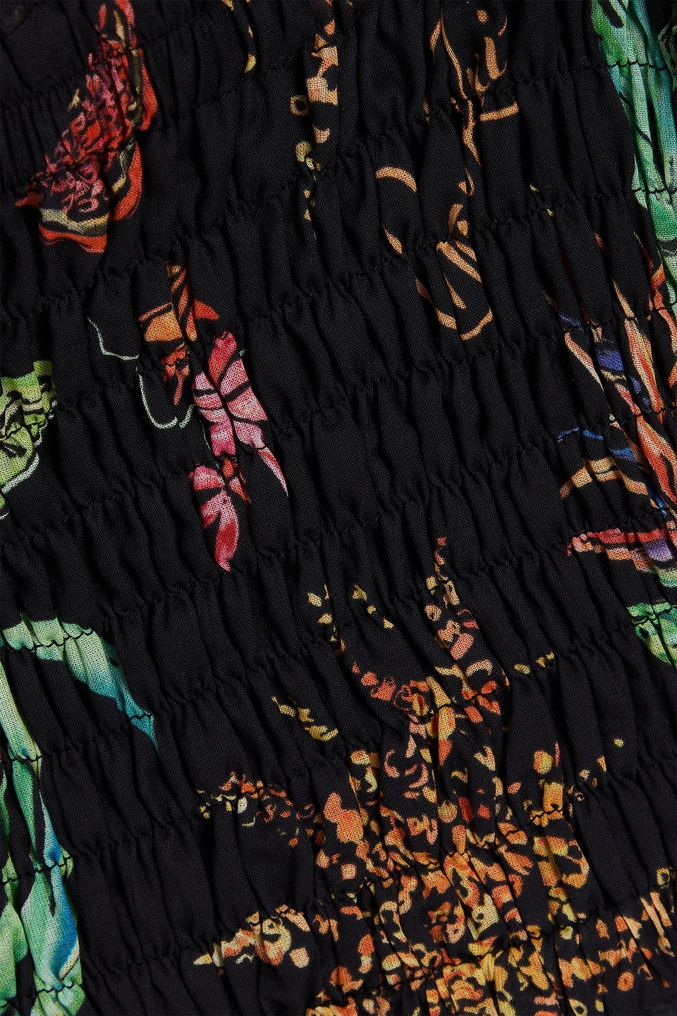 Shop Charo Ruiz Liro Cropped Printed Cotton-blend Voile Top In Black