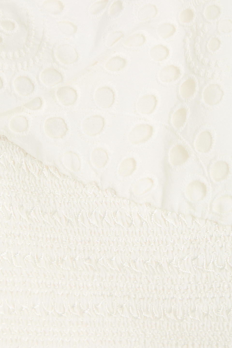 Alice And Olivia Livia Broderie Anglaise Cotton Peplum Halterneck Top In Off-white