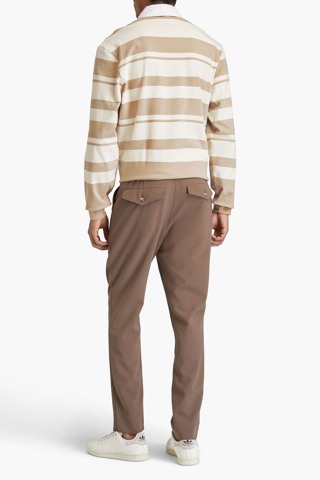 OFFICINE GÉNÉRALE 스트라이프 코튼 저지 폴로 셔츠