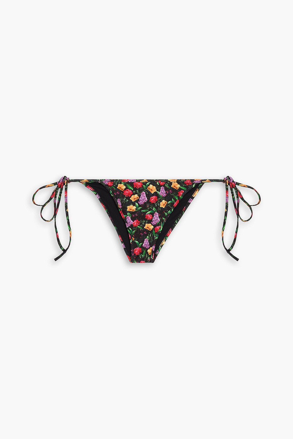 Charo Ruiz Pola Floral-print Low-rise Bikini Briefs In Black