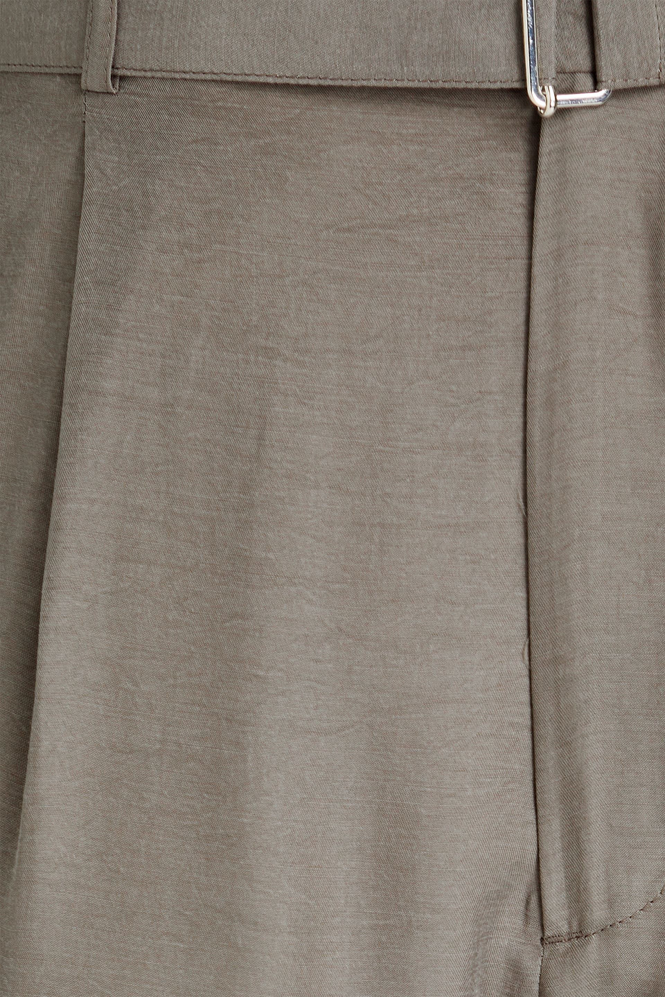 Officine Generale Hugo Tapered Belted Lyocell Pants In Steingrau