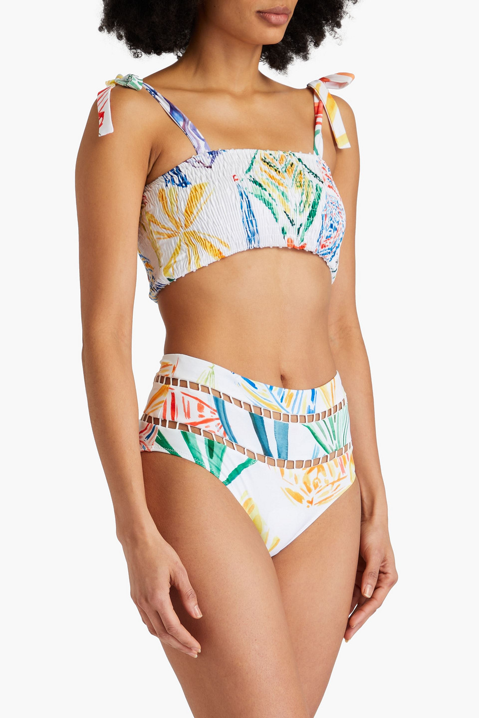  Charo Ruiz Ibiza - Suzanne Bedrucktes Bikini-höschen - Weiß - Xs 