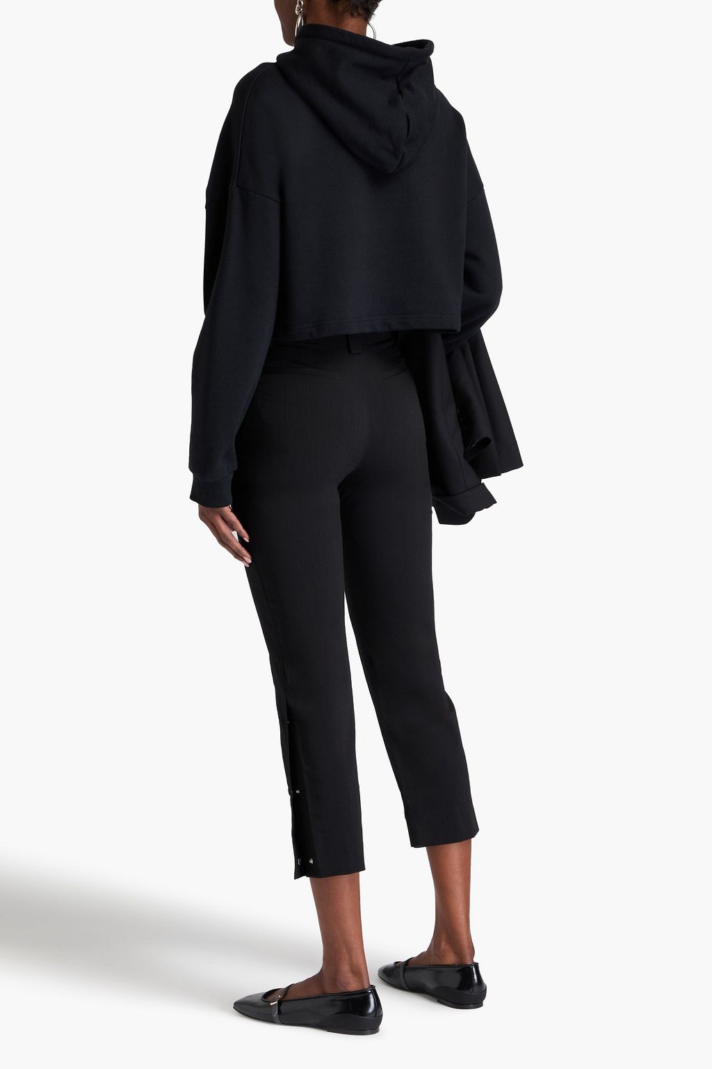 GANNI Cropped crepe slim-leg pants