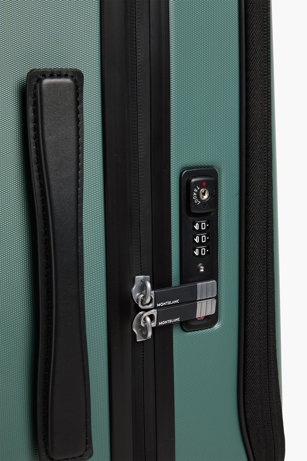 MONTBLANC #MY4810 leather-trimmed polycarbonate carry-on suitcase