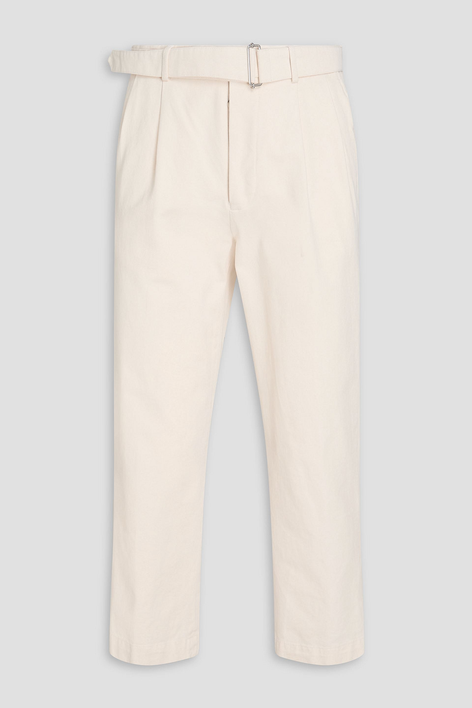 Officine Generale Luigi Pleated Cotton-twill Pants In Ecru