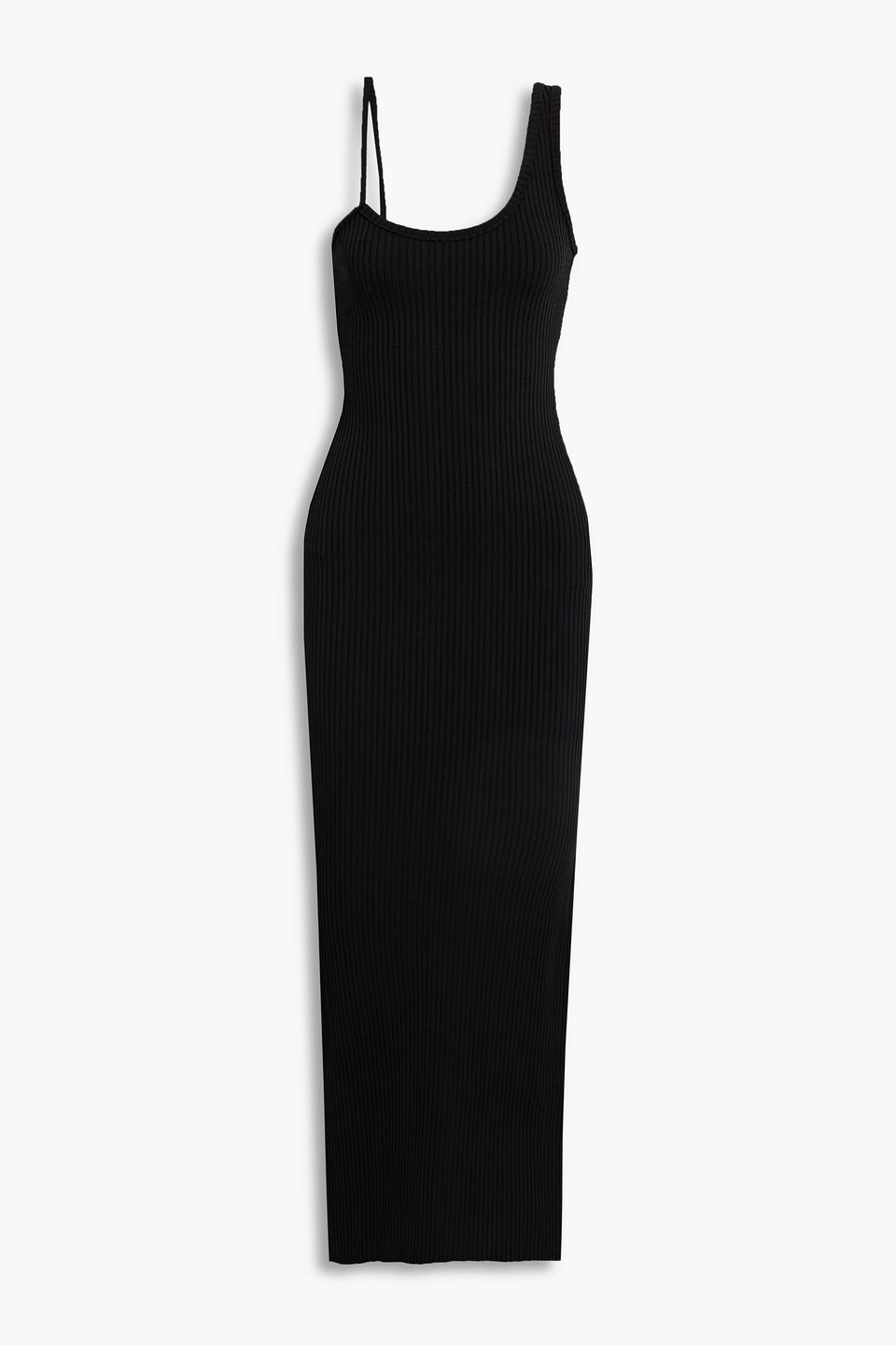 Bec & Bridge Anastasia Ribbed-knit Maxi Dress In Black