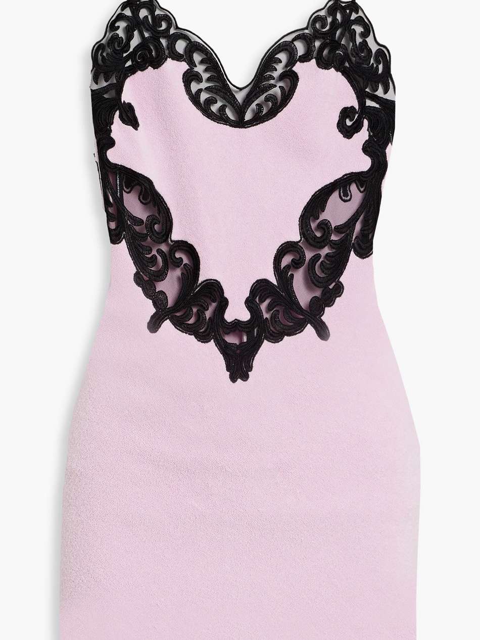 embroidered cotton-terry mini dress