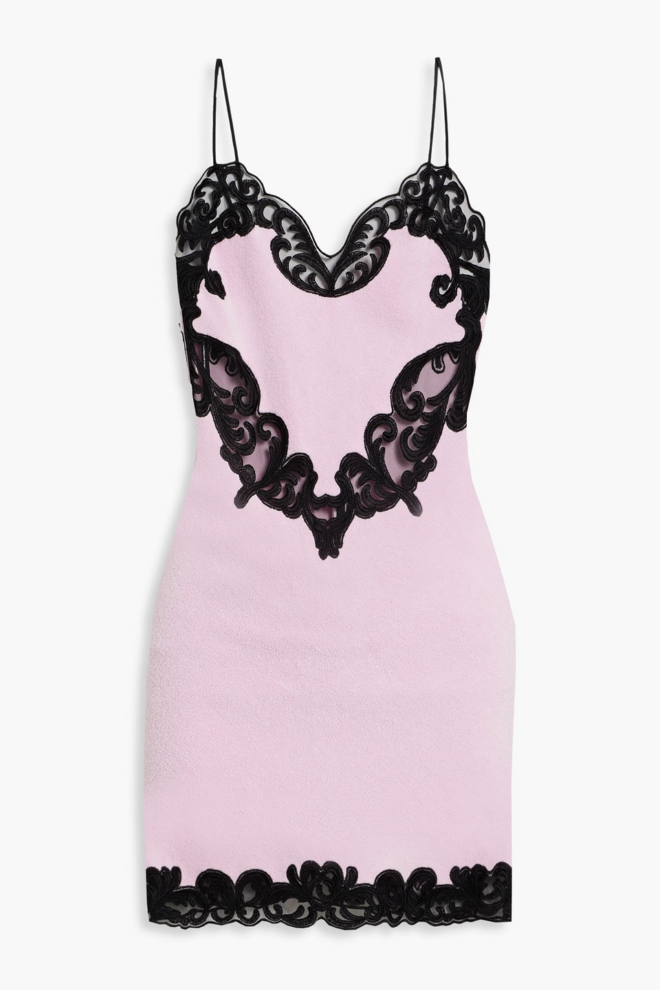 Alexander Wang Cami Dress With Lace Embroidered Heart Shape Cradle Pink In Baby Pink