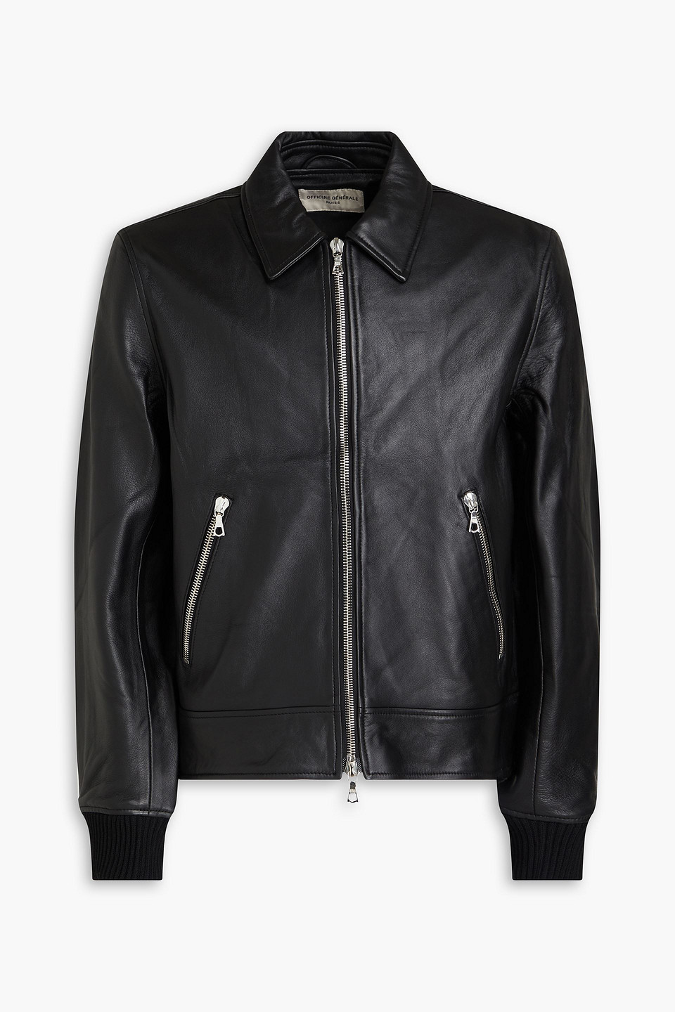 Officine Generale Layvin Lederjacke In Schwarz