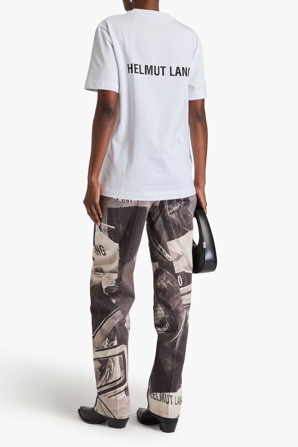 HELMUT LANG تي شيرت من قطن الجيرسي مزين بطبعة شعار العلامة
