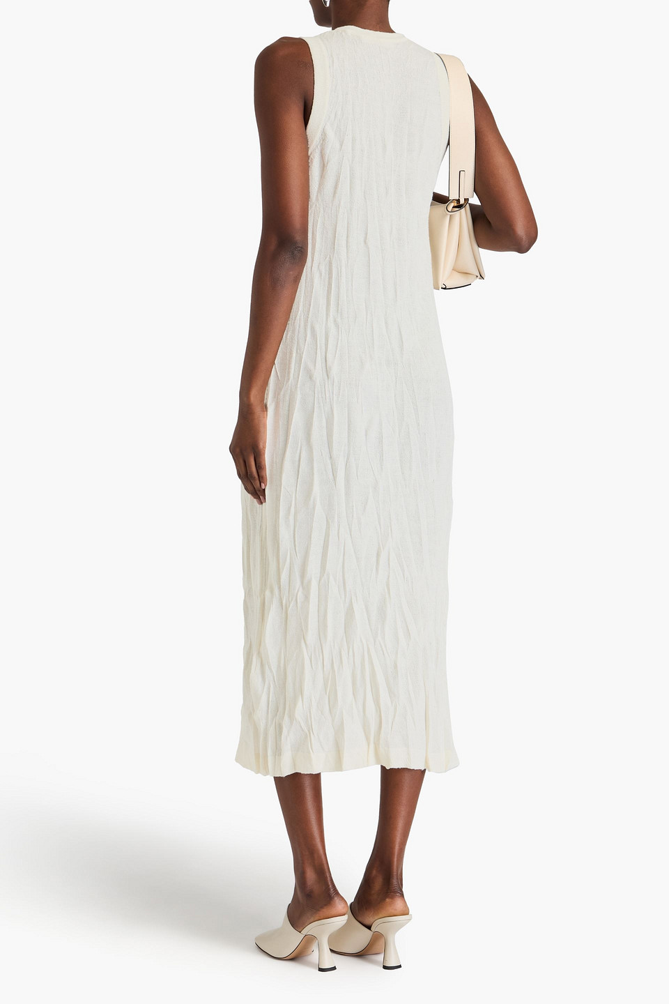  Helmut Lang - Maxikleid Aus Einer Merinowollmischung - Weiß - Xs 