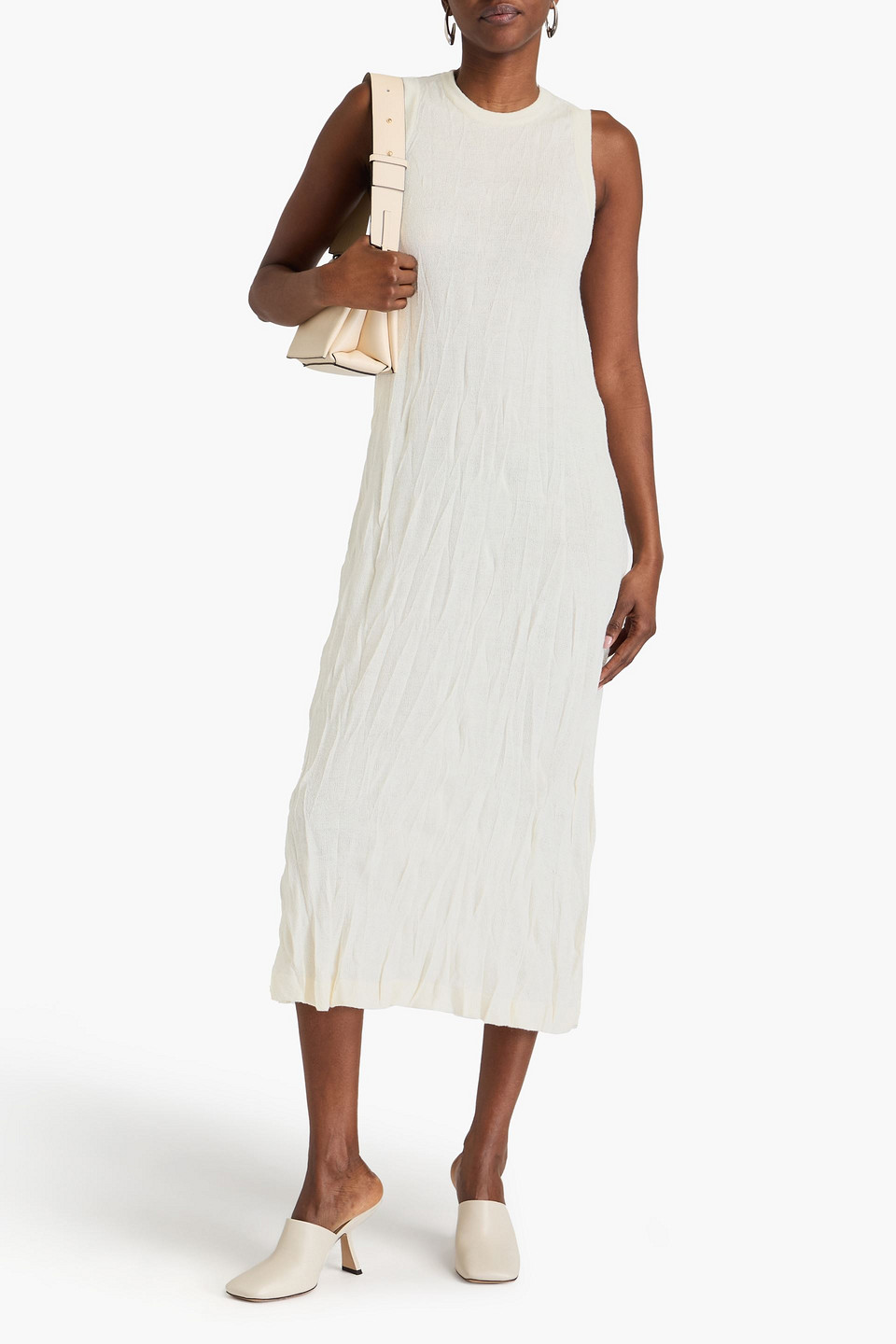  Helmut Lang - Maxikleid Aus Einer Merinowollmischung - Weiß - Xs 