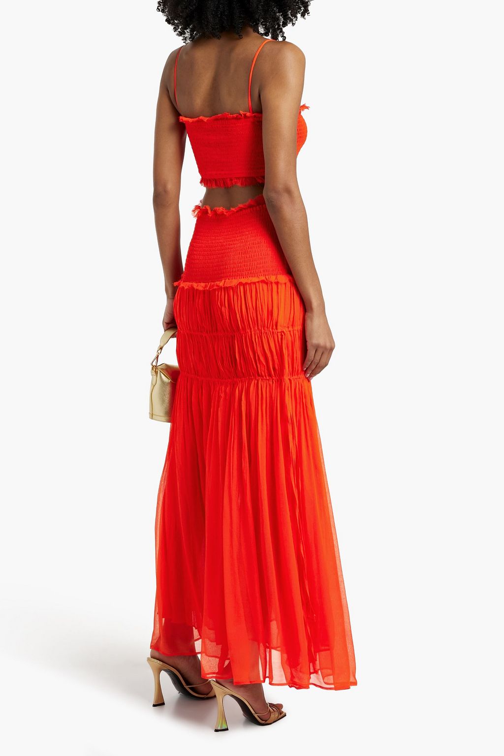 BEC & BRIDGE Charlotte cutout shirred georgette maxi dress