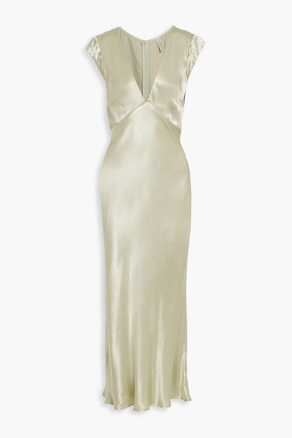 Bec & Bridge Indi Satin Maxi Dress In Light Green