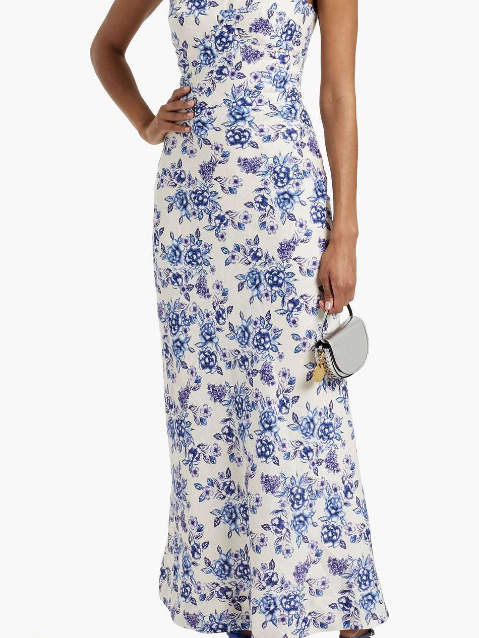 audette strapless floral-print linen maxi dress