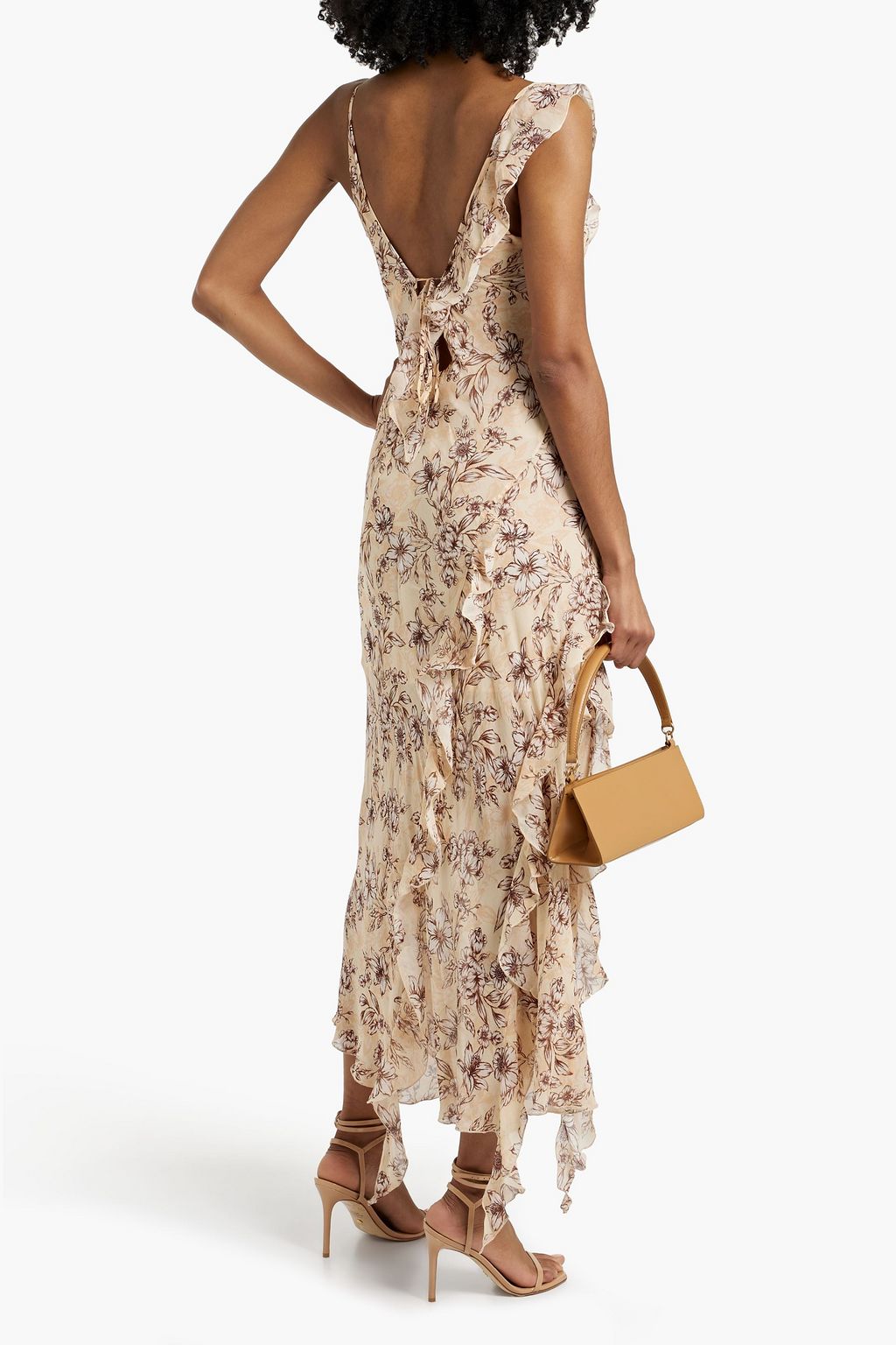 BEC & BRIDGE Courtney ruffled floral-print silk-chiffon maxi dress
