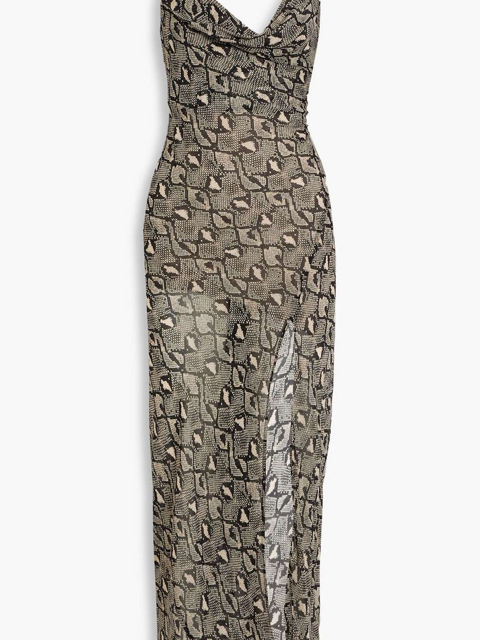 portia draped printed silk-chiffon maxi dress