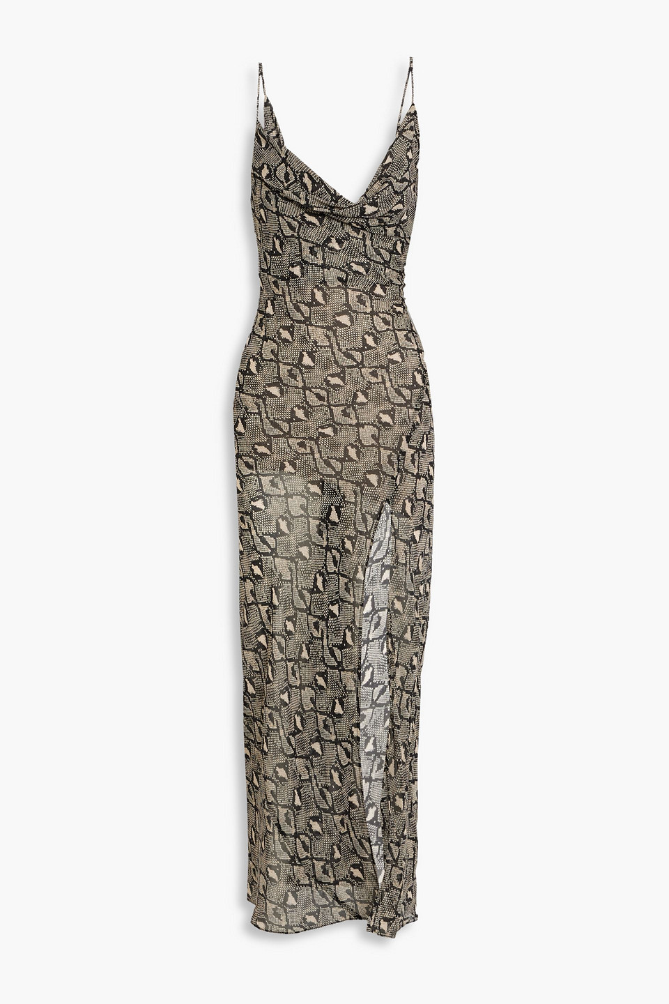 Bec & Bridge Portia Draped Printed Silk-chiffon Maxi Dress In Animal Print
