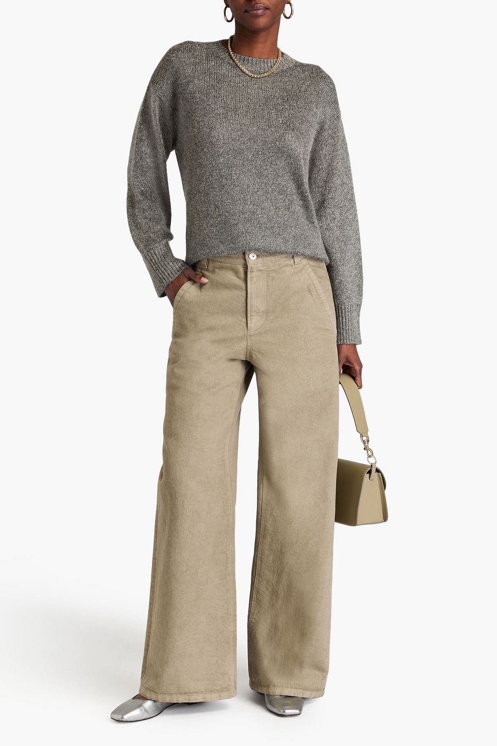 BRUNELLO CUCINELLI 메탈릭 니트 스웨터