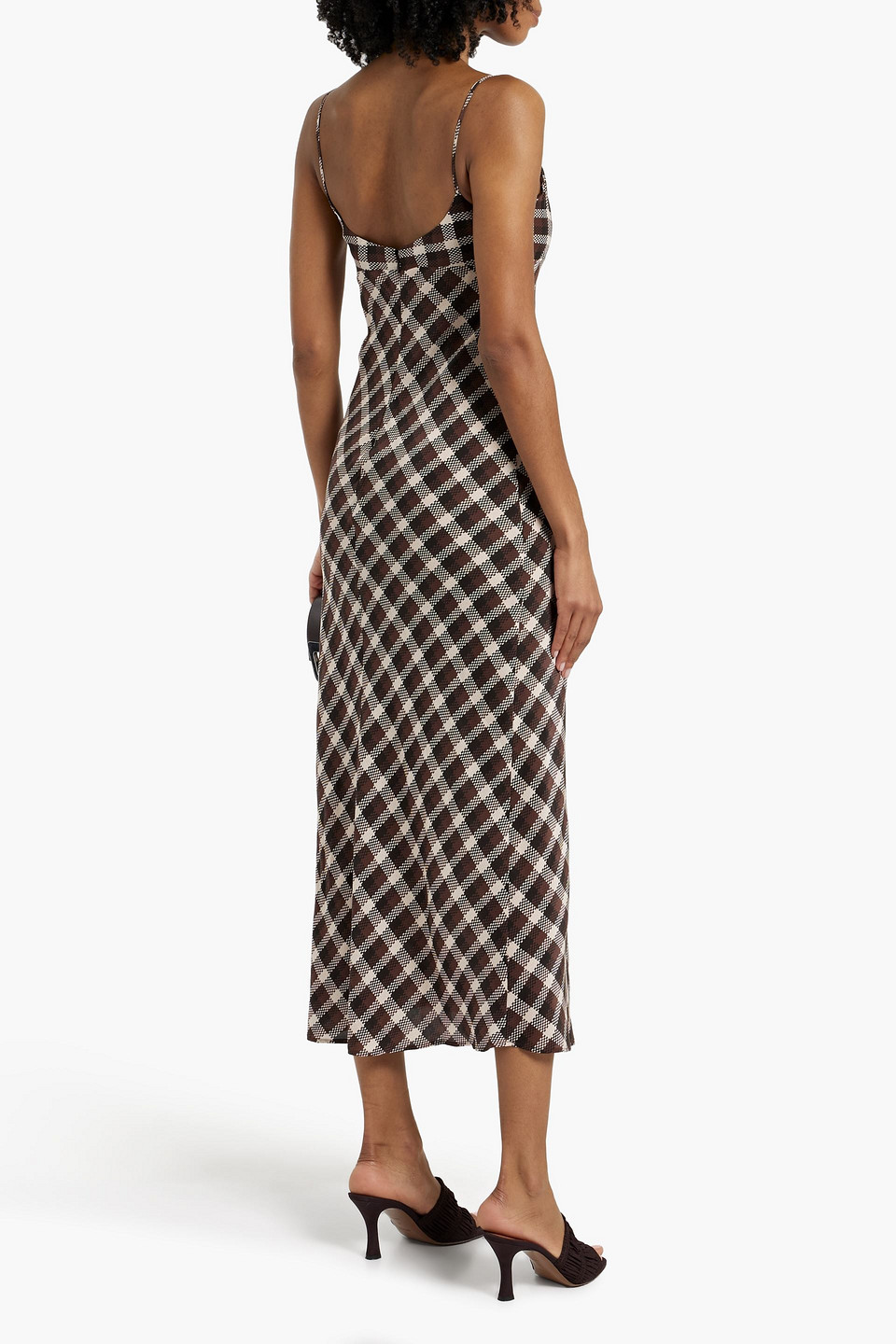BEC & BRIDGE CHIARA CHECKED CREPE MIDI DRESS
