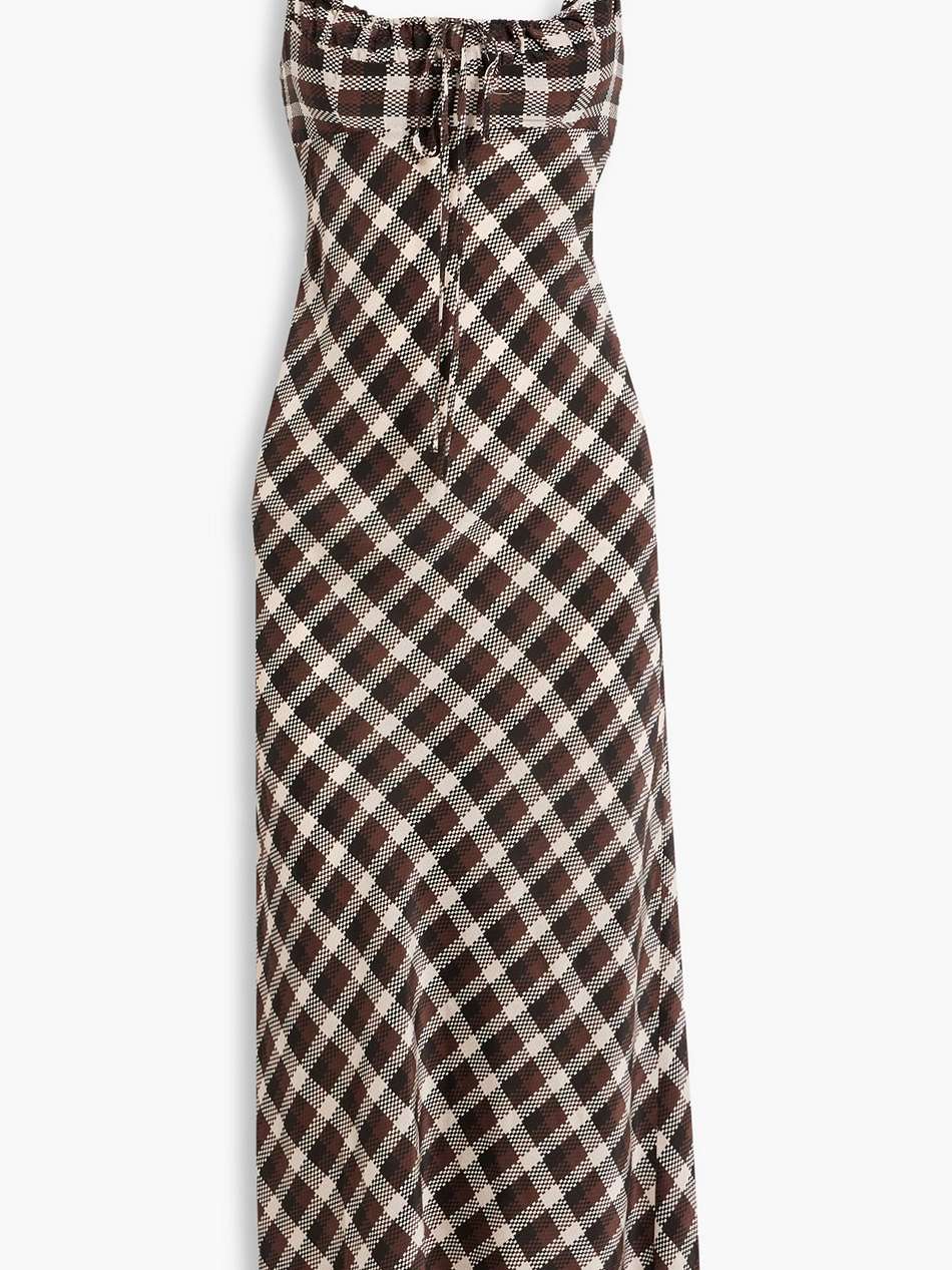 chiara checked crepe midi dress