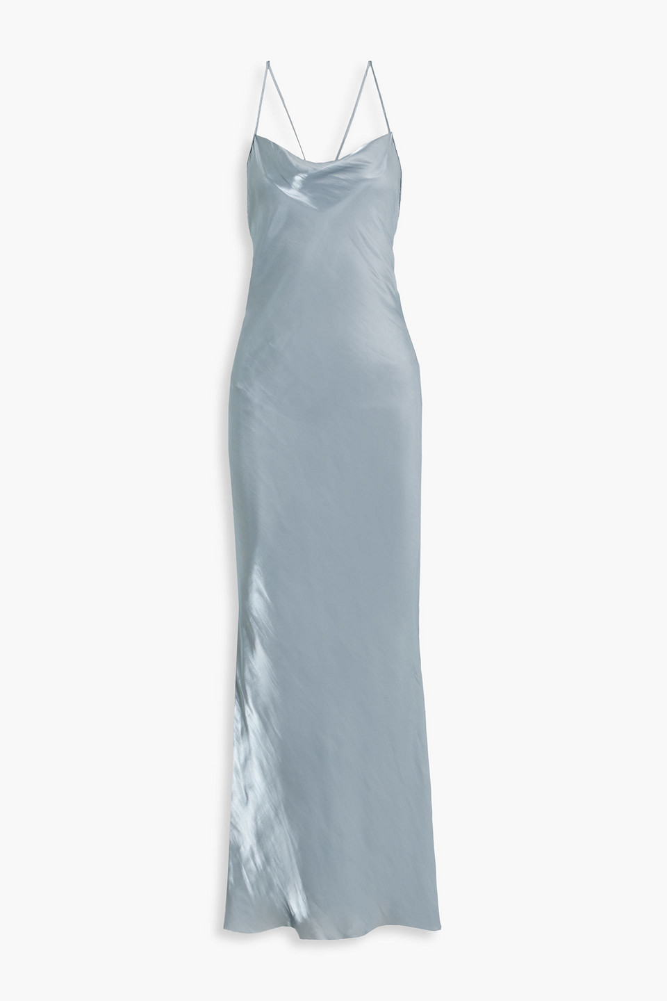 Bec & Bridge Indra Satin Maxi Slip Dress In Slate Blue
