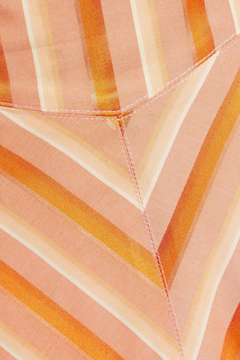 Etro Striped Cotton-blend Jacquard Skirt In Orange