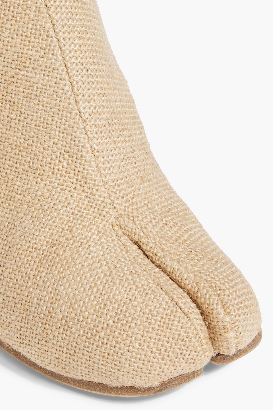 Maison Margiela Tabi Split-toe Jute Ankle Boots In Beige