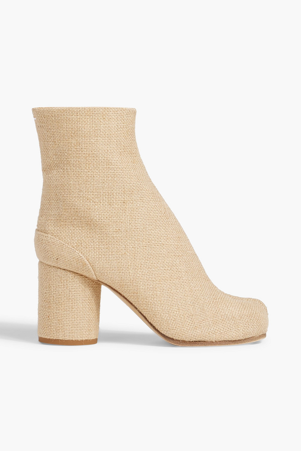 Maison Margiela Tabi Split-toe Jute Ankle Boots In Beige