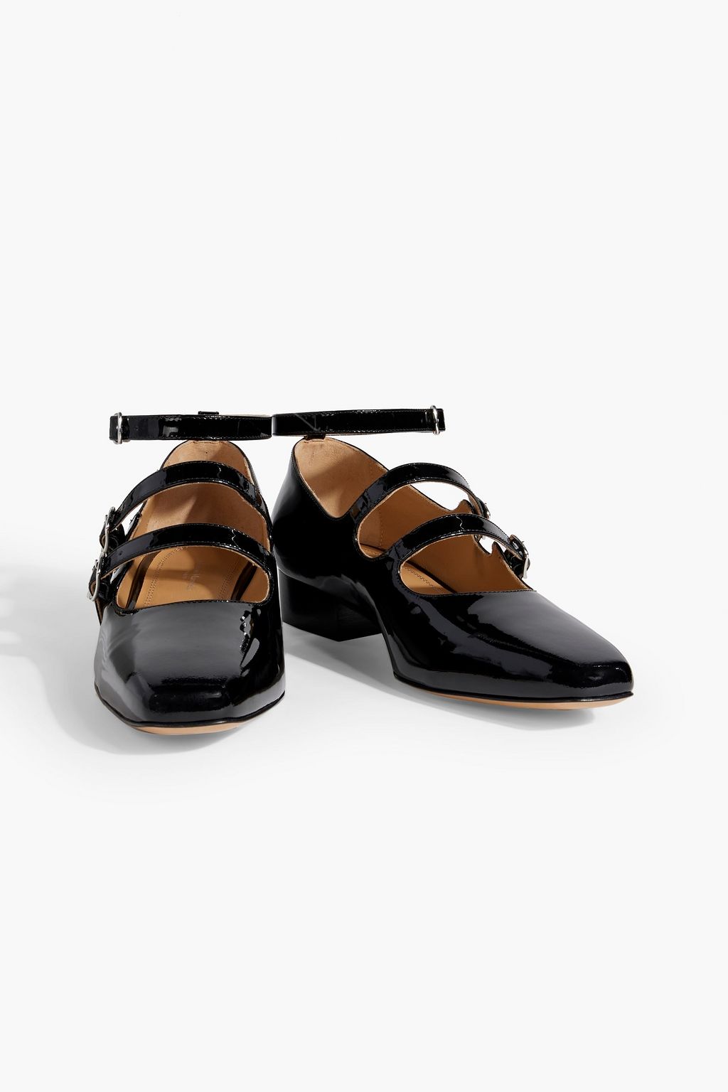 MAISON MARGIELA Buckled patent-leather flats