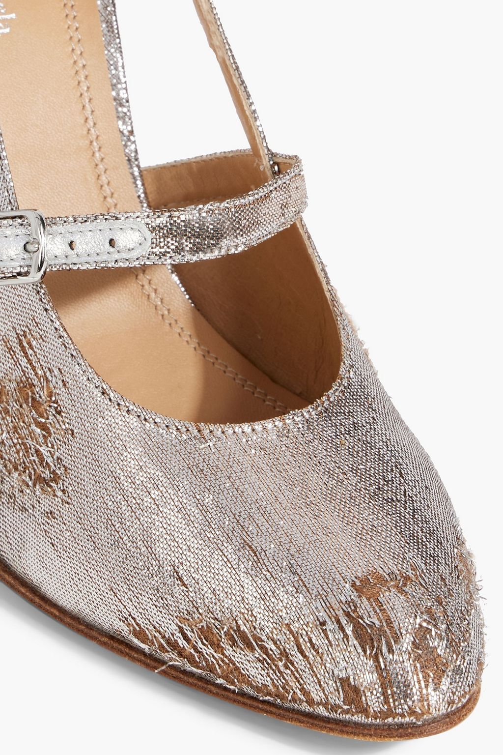 MAISON MARGIELA Distressed lamé Mary Jane pumps