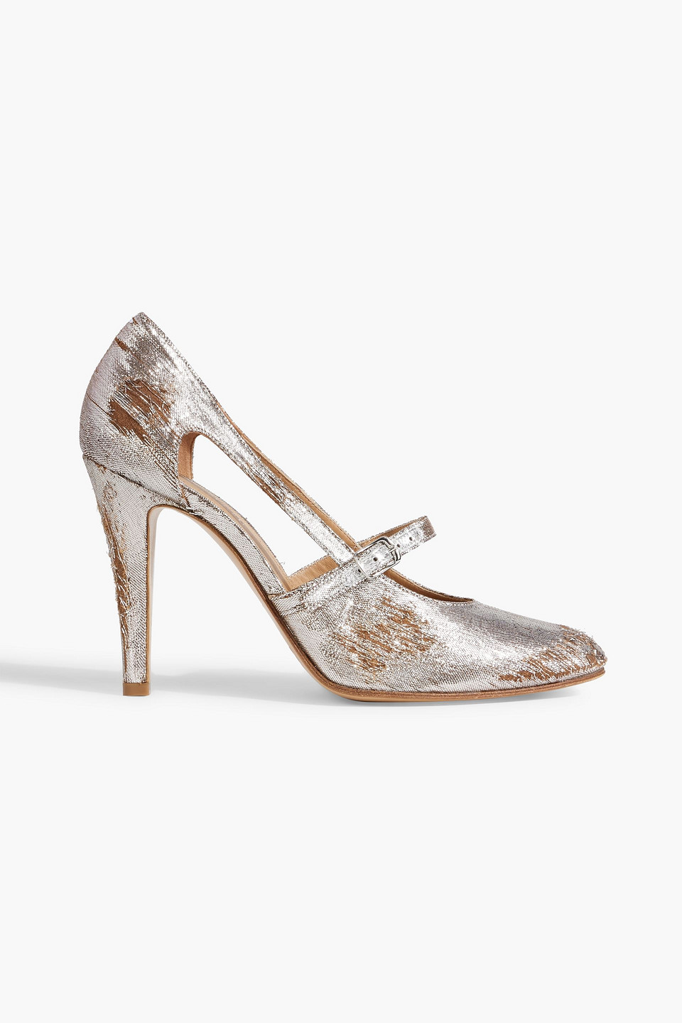 Maison Margiela Bleach Lurex Mary-jane 100mm Pumps In Silver