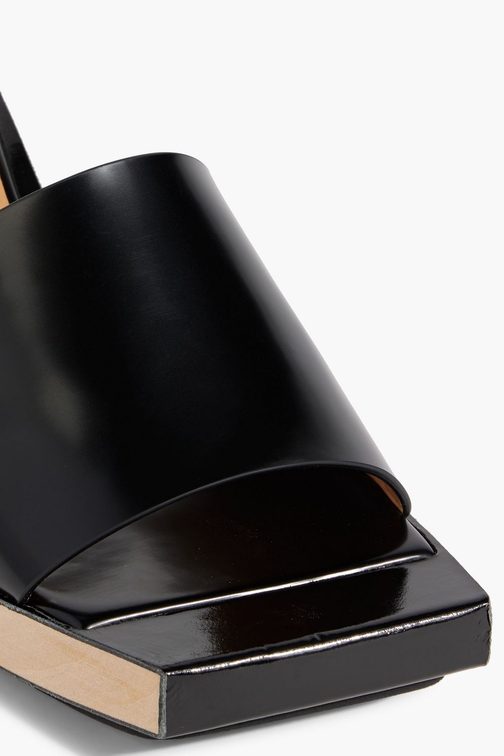 MAISON MARGIELA MM22 glossed-leather wedge mules