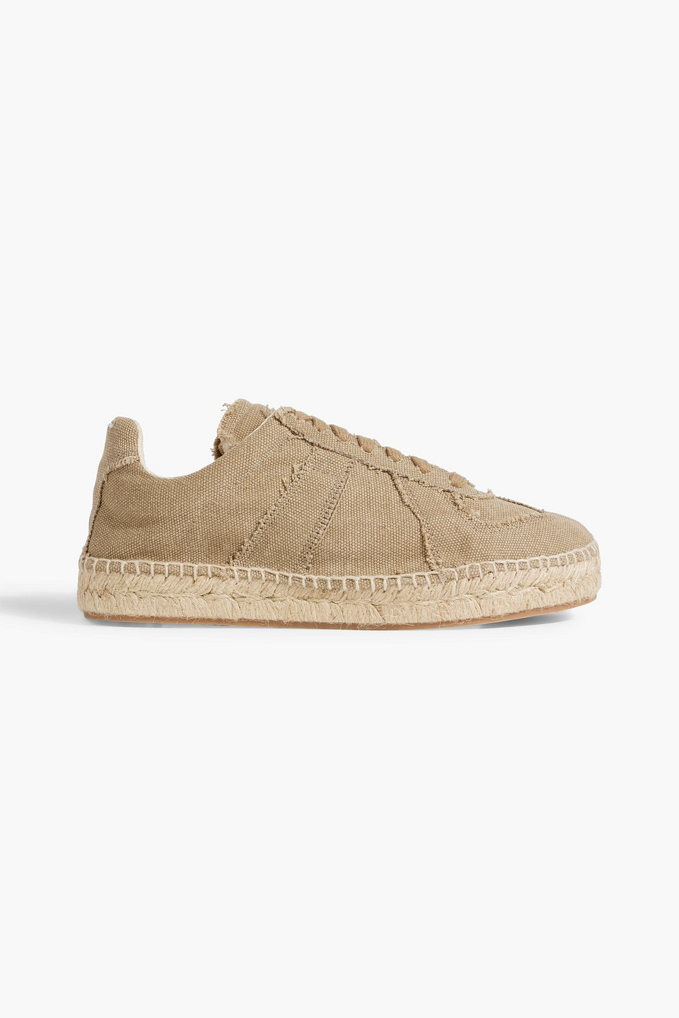 Maison Margiela Replica Frayed Canvas Sneakers In Neutral