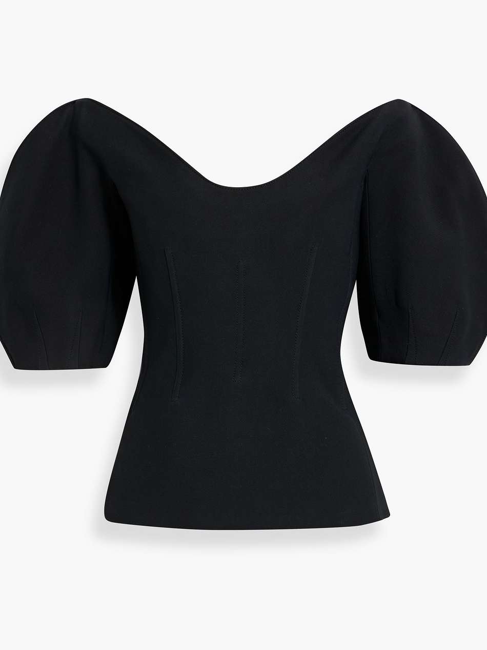 bartlet off-the-shoulder wool and silk-blend top
