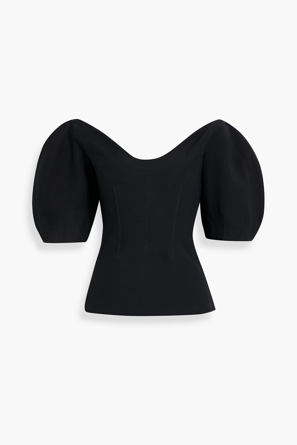 Gabriela Hearst Bartlet Off-the-shoulder Wool And Silk-blend Top In Black
