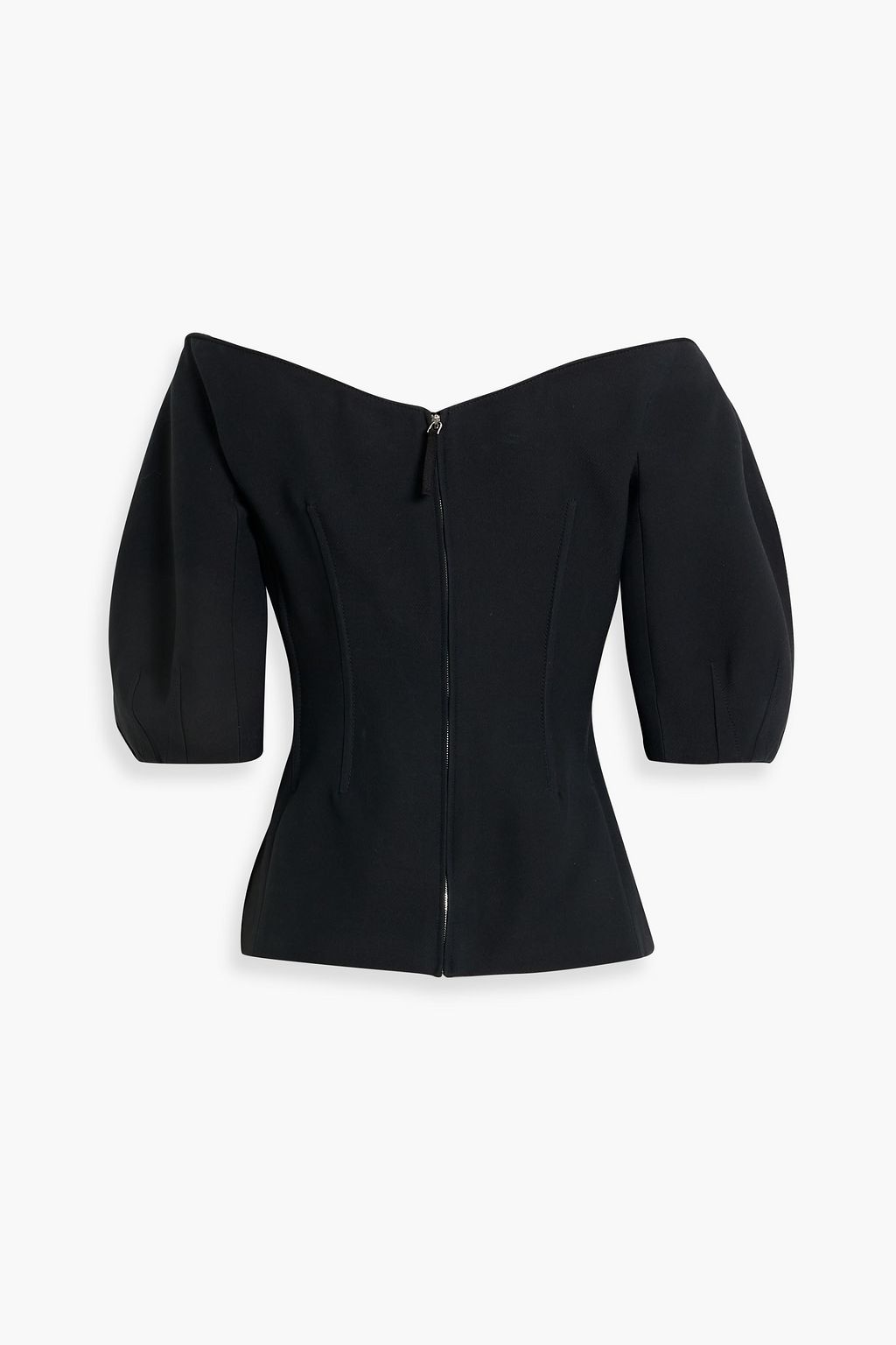 GABRIELA HEARST Bartlet off-the-shoulder wool and silk-blend top