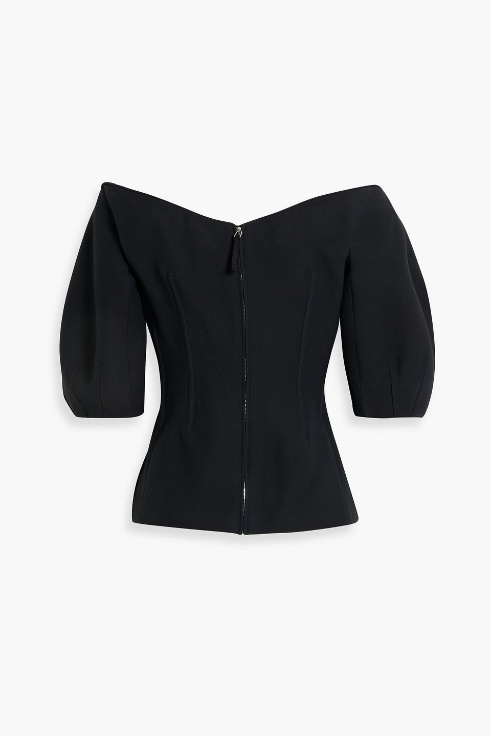 GABRIELA HEARST BARTLET OFF-THE-SHOULDER WOOL AND SILK-BLEND TOP