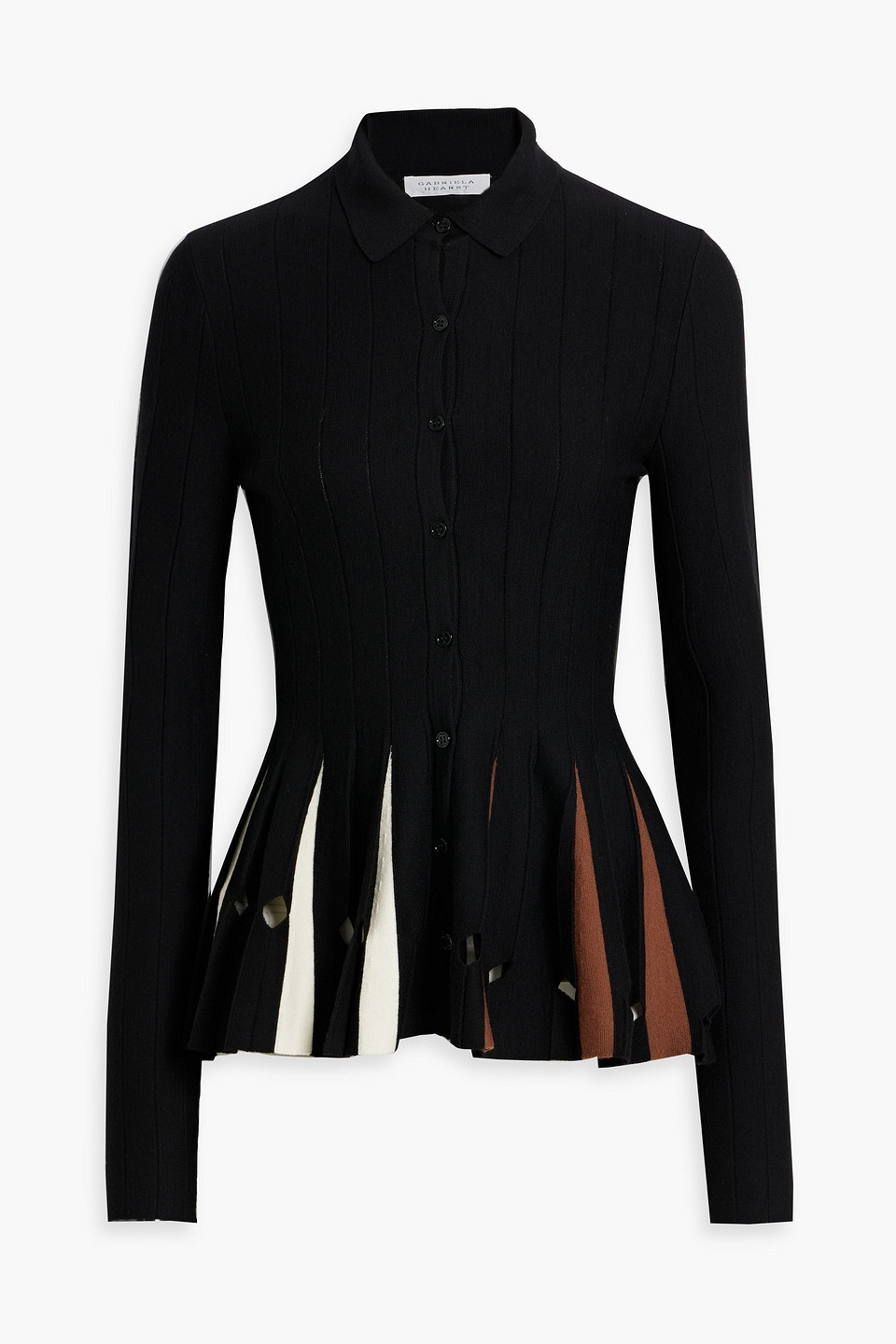 Gabriela Hearst Octavia Pleated Knit Top In Black Multi Merino Wool In Black